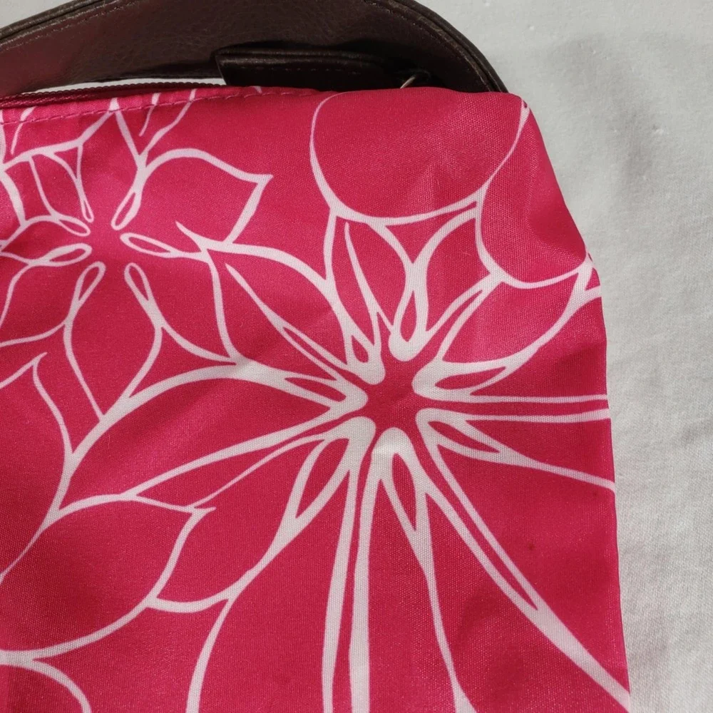 Nieman Marcus Vintage Floral Pink & White Summer Beach Tote Purse Bag